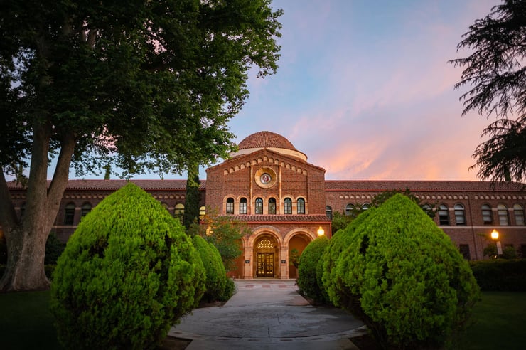 Kendall Hall is seen in the early morning of Wednesday, May 26, 2021 in Chico, Calif. (Jason Halley/University Photographer/CSU, Chico)