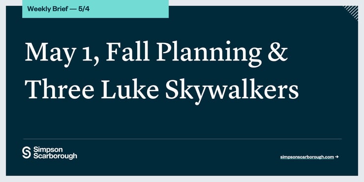 May 1, Fall Planning & Three Luke Skywalkers